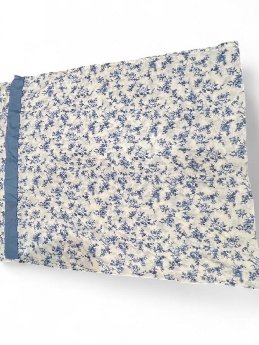 Vintage Floral Blue & White Full Flat & Fitted Sheet Set